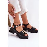 VINCEZA Women's Leather Sandals With Gold Detail Cijene