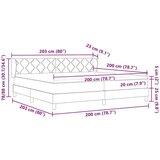 vidaXL Boxspring - Krevet s oprugama i madracem krem 90x200 cm Sivo-smeđa | shoptok.hr
