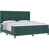 vidaXL Box spring krevet Tamnozelena 200 x 200 cm Baršun - Tamnozelena 200 x 200 cm Dizajn s rombovima Cijene