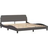  Okvir kreveta s LED svjetlima sivi 180 x 200 cm od umjetne kože | shoptok.hr