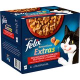  38 + 10 gratis! 48 x 85 g Felix mokra hrana - "Sensations Extras" govedina, puretina, piletina, janjetina | shoptok.hr