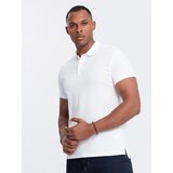 Ombre BASIC men's single color pique knit polo shirt - white | shoptok.hr