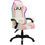 vidaXL Igraća stolica s RGB LED svjetlima roza i crna od umjetne kože | shoptok.hr