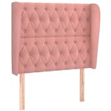  Vzglavje z ušesi roza 103x23x118/128 cm žamet, (20794452) | Shoptok.si