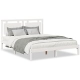 Maison Chic Daljši Posteljni okvir - Dvoposteljna postelja - Zakonska postelja brez vzmetnice bel 140x210 cm trden les, (21696887) Cene