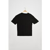 Trendyol Crna muška široka majica sa kratkim rukavima i printom crna Cene