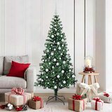  Umjetno predsvijetljeno božićno drvce Zelena 180 cm PVC i metal | shoptok.hr