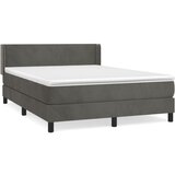 vidaXL Box spring posteljni z vzmetnico temno siv 140x190 cm žamet, (20846662) Cene