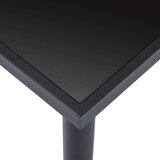  Blagovaonski stol crni 160 x 80 x 75 cm od kaljenog stakla | shoptok.hr