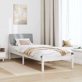  Okvir kreveta s uzglavljem Bijela i svijetlosiva 75 x 190 cm | shoptok.hr