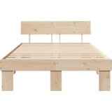 vidaXL Konstrukcija postelje Rjava 140 x 190 cm Masivno borovo les | Shoptok.si