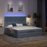 vidaXL Otomanski posteljni okvir z vzmetnicami siv 200x200cm žamet | Shoptok.si