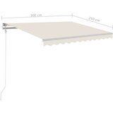  Ročno zložljiva tenda z LED lučmi 3x2,5 m krem | Shoptok.si