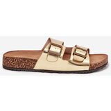 EVENTO Women's sandals on cork platform with buckles golden Vesina | Shoptok.si
