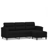  Trosjed s tabureom crni 180 cm od mikrovlakana | shoptok.hr