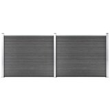 vidaXL Set panela za ogradu WPC 353 x 146 cm crni | shoptok.hr