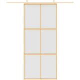  Klizna vrata zlatna 90 x 205 cm matirano staklo ESG i aluminij | shoptok.hr