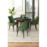 Hanah home Set Trpezarijski sto i 4 stolice, zelena i crna | Eponuda.ba