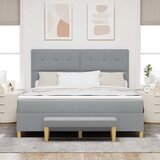  Krevet s opruga kutije Svjetlosiva 200 x 180 cm tkanina | shoptok.hr