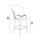 Hanah home set 4 barske stolice alte grey gold