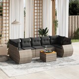 Maison Chic Seti vrtnega pohištva - Vrtna garnitura - Vrtni pohištvo set 8-delna z blazinami siv poli ratan, (21800556) | Shoptok.si