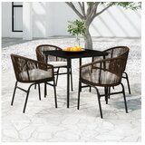  5-dijelni vrtni blagovaonski set smeđi | shoptok.hr