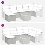  8-dijelni set vrtnih sofa od poliratana s jastucima sivi | shoptok.hr