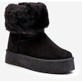 Kesi Women's snow boots with fur black rainsa Cene