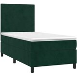 Box spring krevet s madracem tamnozeleni 90x190 cm baršunasti | shoptok.hr