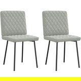 Maison Chic Jedilni stoli - Vzorci stoli 2 kosa svetlo siv žamet A450, (22032816) | Shoptok.si