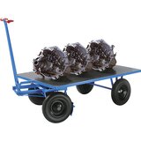 eurokraft pro ročni ploski voziček, nosilnost 1000 kg, nakladalna površina 1250 x 800 mm, kolesa z zračnico | Shoptok.si