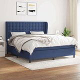  Box spring postelja z vzmetnico modra 160x200 cm blago, (20896831) | Shoptok.si