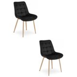  BERA stolica - crni baršun / noge od hrasta x 2 | shoptok.hr
