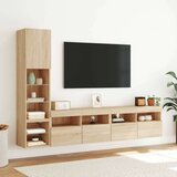 vidaXL Komplet TV omaric LED 4-delni sonoma hrast inženirski les | Shoptok.si