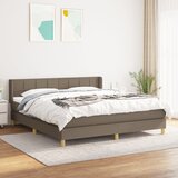 vidaXL Box spring postelja z vzmetnico taupe 160x200 cm blago Cene