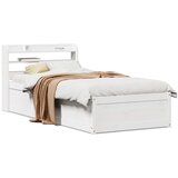 vidaXL Okvir kreveta s uzglavljem bijeli 75x190 cm od borovine Cijene