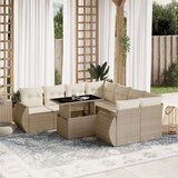 vidaXL 9-dijelni set vrtnih sofa s jastucima bež od poliratana | shoptok.hr