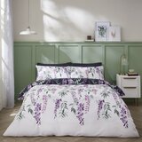 Catherine Lansfield Bijela/ljubičasta posteljina za bračni krevet/za produženi krevet 230x220 cm Wisteria Floral – | shoptok.hr