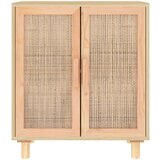  Komoda rjava 60x30x70 cm trdna borovina in naravni ratan, (20807887) | Shoptok.si