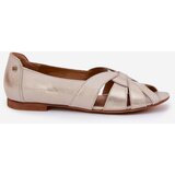 Maciejka Leather Ballet Flats With Open Toes | Shoptok.si