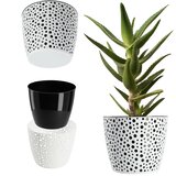 KADAX cvetlični lonec, cvetlični lonec, okrogel pokrov, plastično stojalo za rože, 21 cm, črn, (5000352892) | Shoptok.si