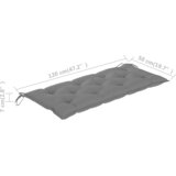  Vrtna klupa s jastukom 120 cm od masivnog bagremovog drva Siva 120 x 50 x 7 cm | shoptok.hr