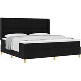 vidaXL Postelja s pomičnim dnom in vzmetnico Črna 200x200 cm Tkanina, (22050512) | Shoptok.si