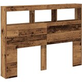 Ormarić za uzglavlje s LED svjetlima staro drvo 140x17x102 cm | shoptok.hr