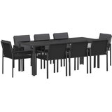  Vrtni set za objed 25 kom. Crna poliratan | shoptok.hr