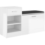 Klupa za cipele visoki sjaj bijela 94,5 x 31 x 57 cm drvena | shoptok.hr