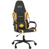 vidaXL Masažni gaming stol črno in zlato umetno usnje | Shoptok.si