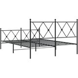 Metalni okvir kreveta uzglavlje i podnožje crni 137x190 cm | shoptok.hr