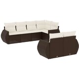  7-dijelni set vrtnih sofa od poliratana s jastucima smeđi | shoptok.hr