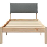  Okvir kreveta smeđe i tamnosivo 75 x 190 cm Masivna borovina | shoptok.hr